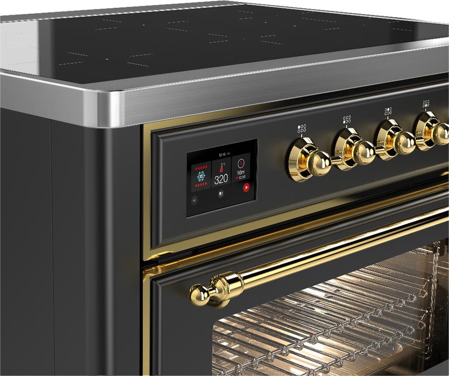 Ilve UMIB36NR3MGG Matte Graphite With Brass Trim