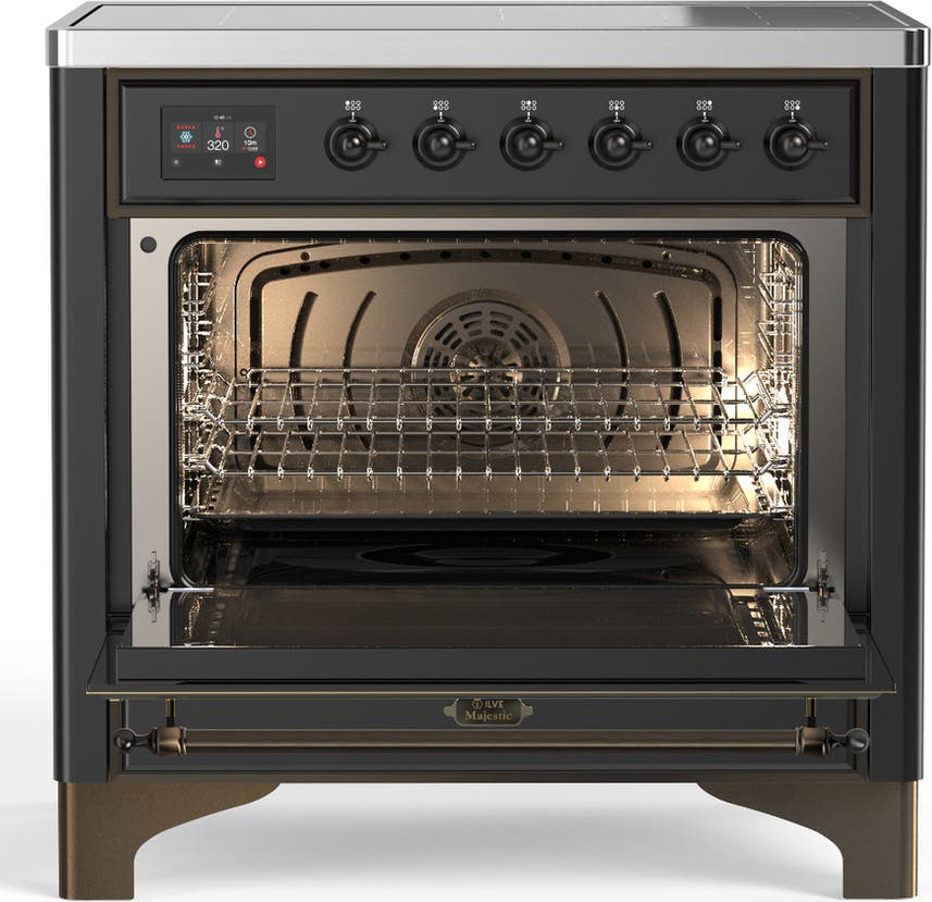 Ilve UMIB36NR3MGB Matte Graphite With Burnished Trim