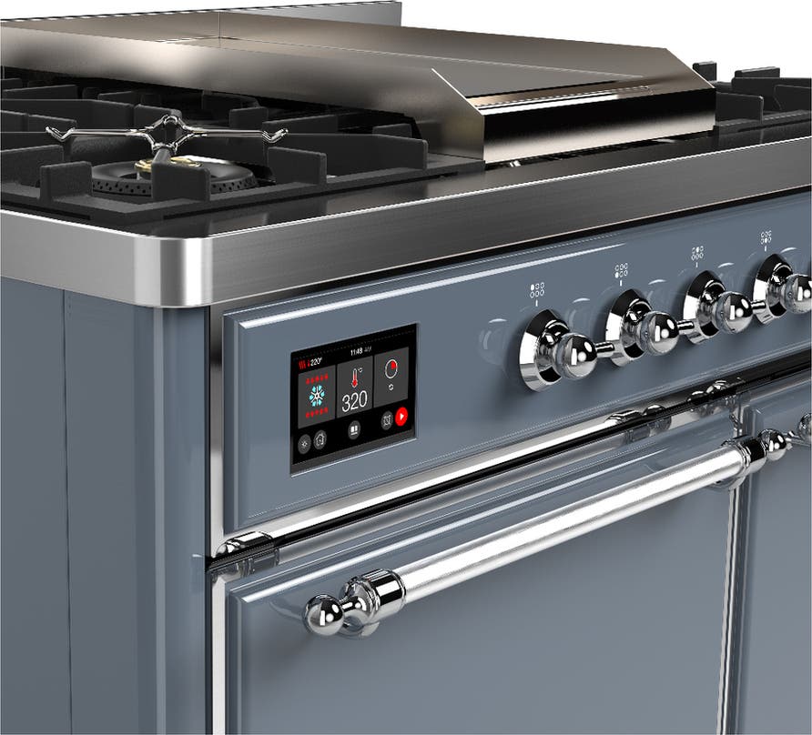 Ilve UMD40FQNR3BGCLP Blue Grey With Chrome Trim, Liquid Propane