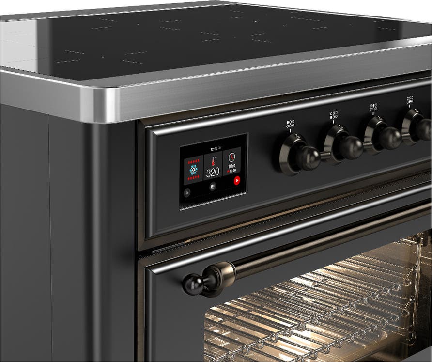 Ilve UMIB36NR3MGB Matte Graphite With Burnished Trim