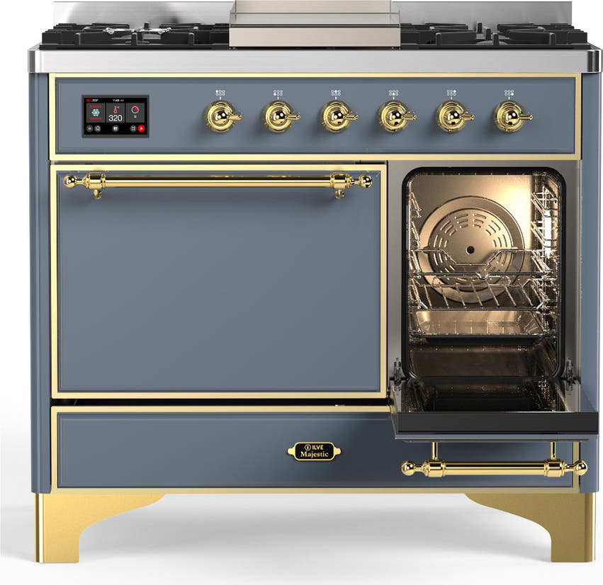Ilve UMD40FQNR3BGG Blue Grey With Brass Trim, Natural Gas