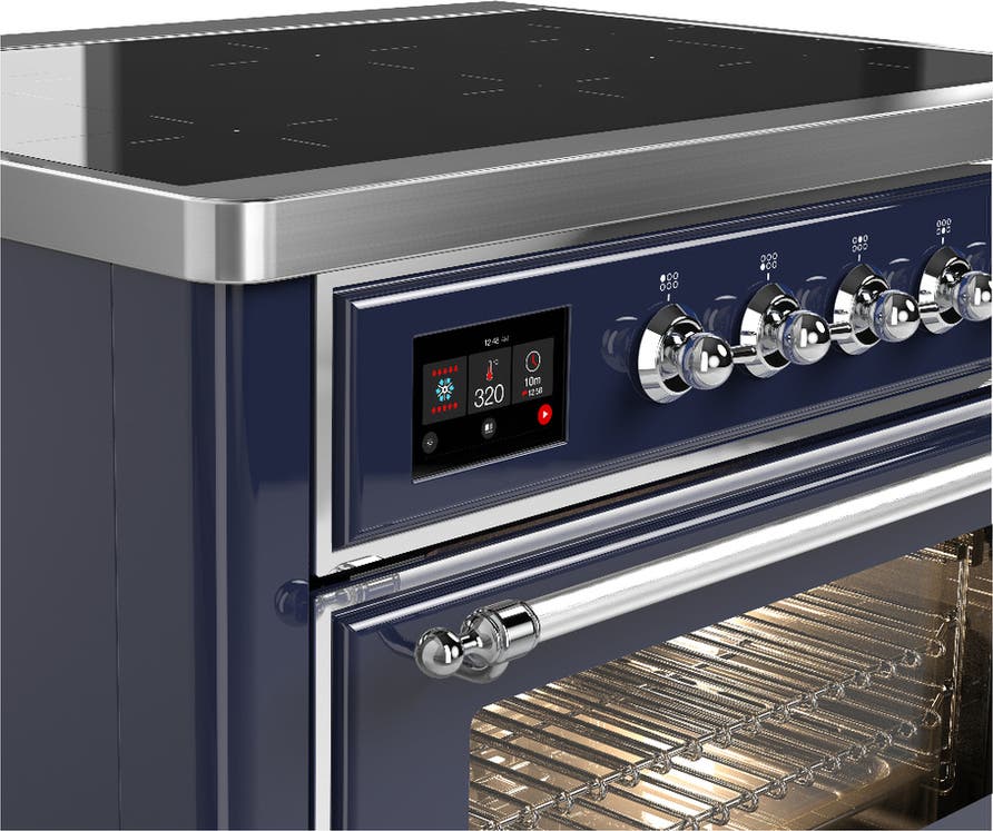 Ilve UMIB36NR3MBC Midnight Blue With Chrome Trim