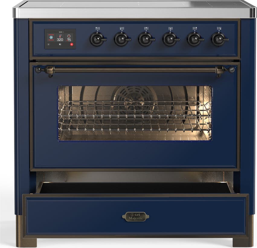 Ilve UMIB36NR3MBB Midnight Blue With Burnished Trim