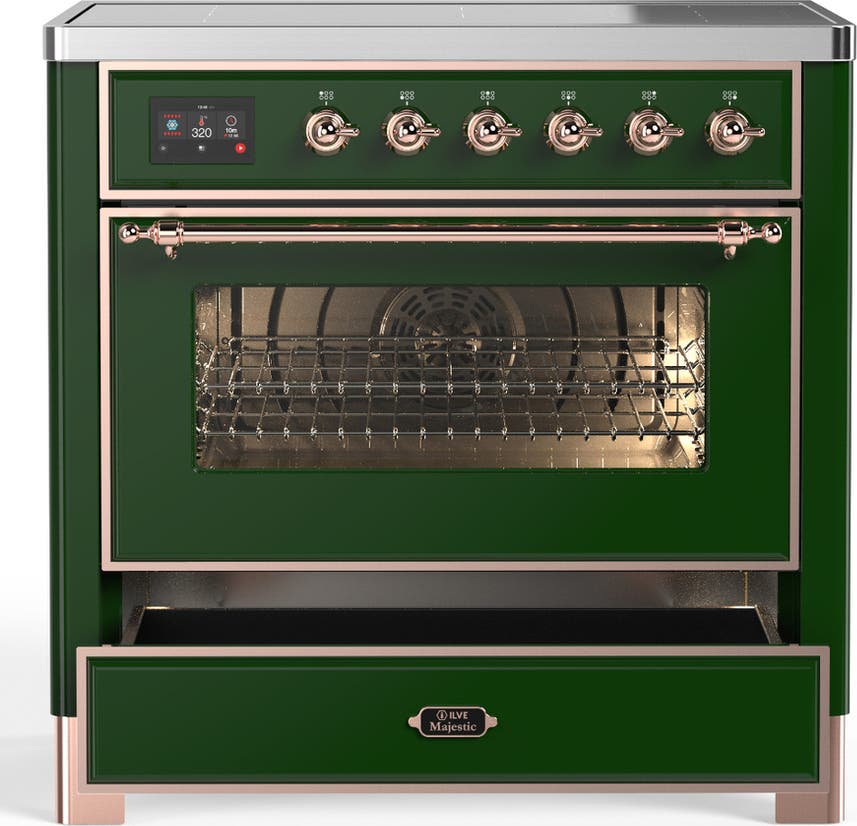 Ilve UMIB36NR3EGP Emerald Green With Copper Trim