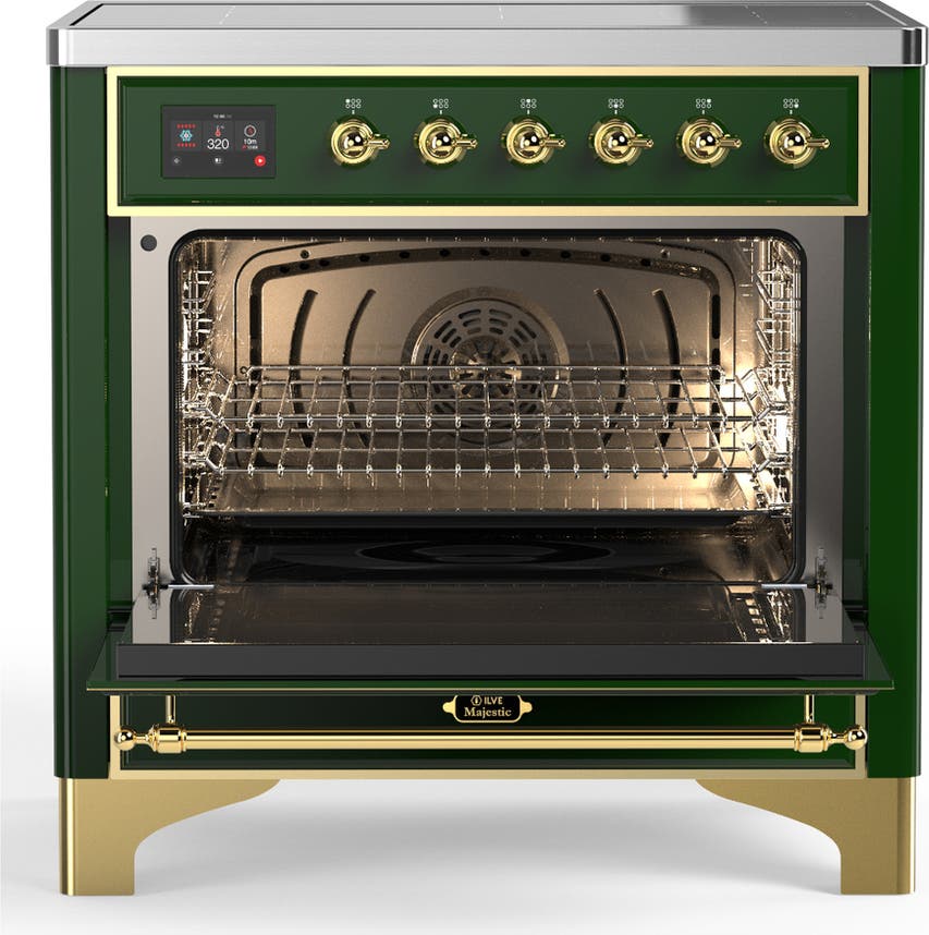 Ilve UMIB36NR3EGG Emerald Green With Brass Trim