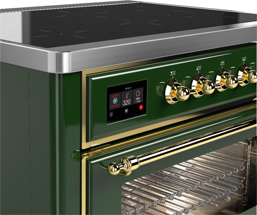Ilve UMIB36NR3EGG Emerald Green With Brass Trim