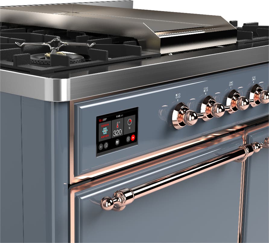 Ilve UMD40FQNR3BGP Blue Grey With Copper Trim, Natural Gas