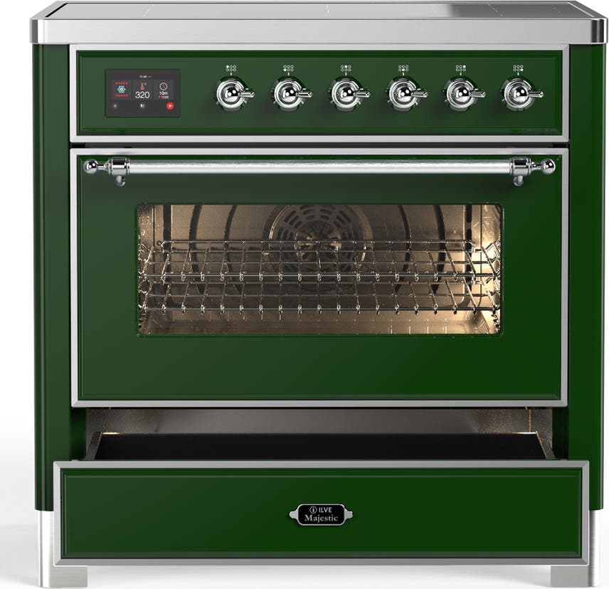 Ilve UMIB36NR3EGC Emerald Green With Chrome Trim