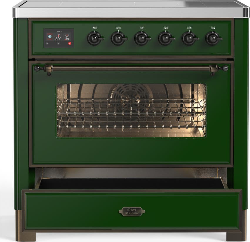 Ilve UMIB36NR3EGB Emerald Green With Burnished Trim