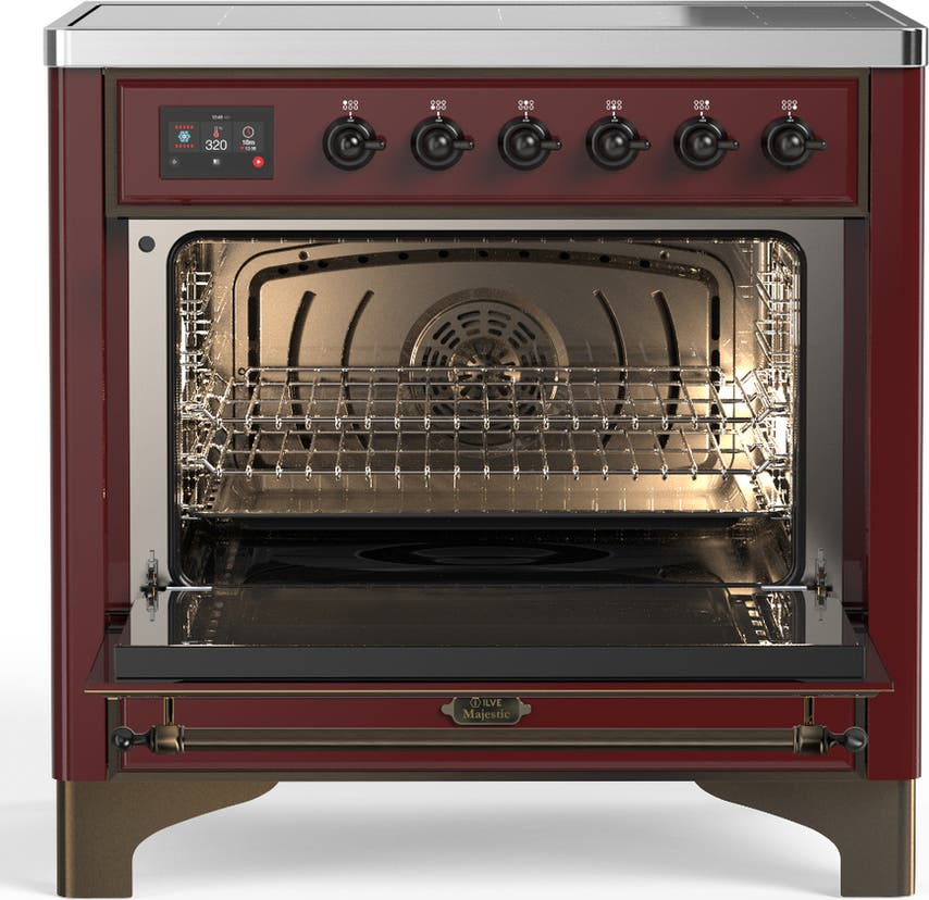 Ilve UMIB36NR3BUB Burgundy With Burnished Trim