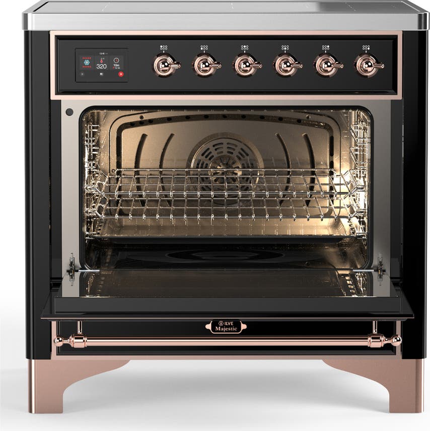 Ilve UMIB36NR3BKP Glossy Black With Copper Trim