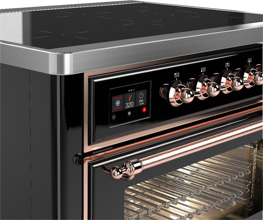 Ilve UMIB36NR3BKP Glossy Black With Copper Trim