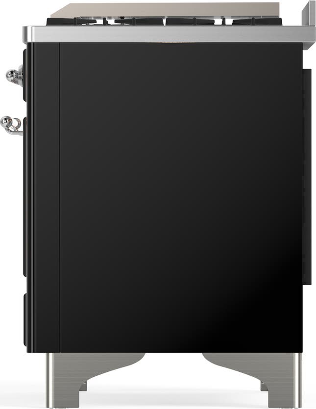 Ilve UMD40FQNR3BKC Glossy Black With Chrome Trim, Natural Gas