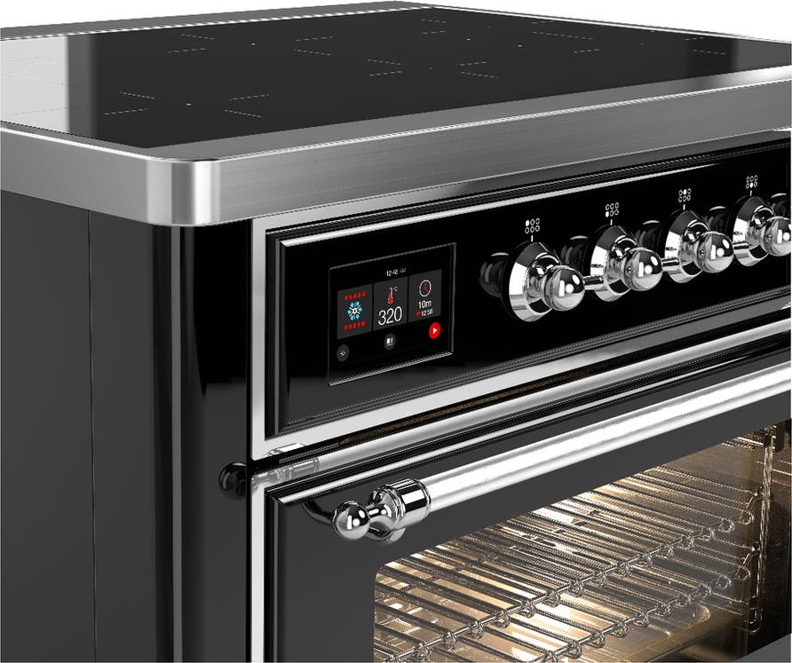 Ilve UMIB36NR3BKC Glossy Black With Chrome Trim