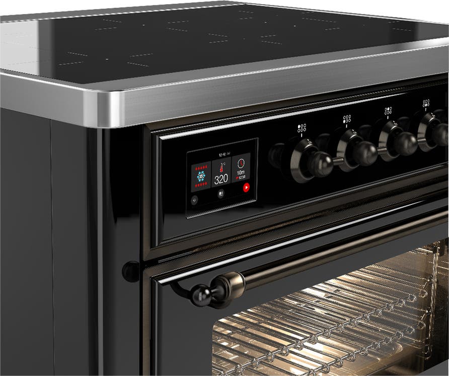 Ilve UMIB36NR3BKB Glossy Black With Burnished Trim