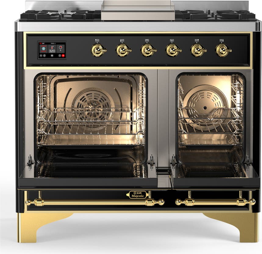 Ilve UMD40FQNR3BKG Glossy Black With Brass Trim, Natural Gas