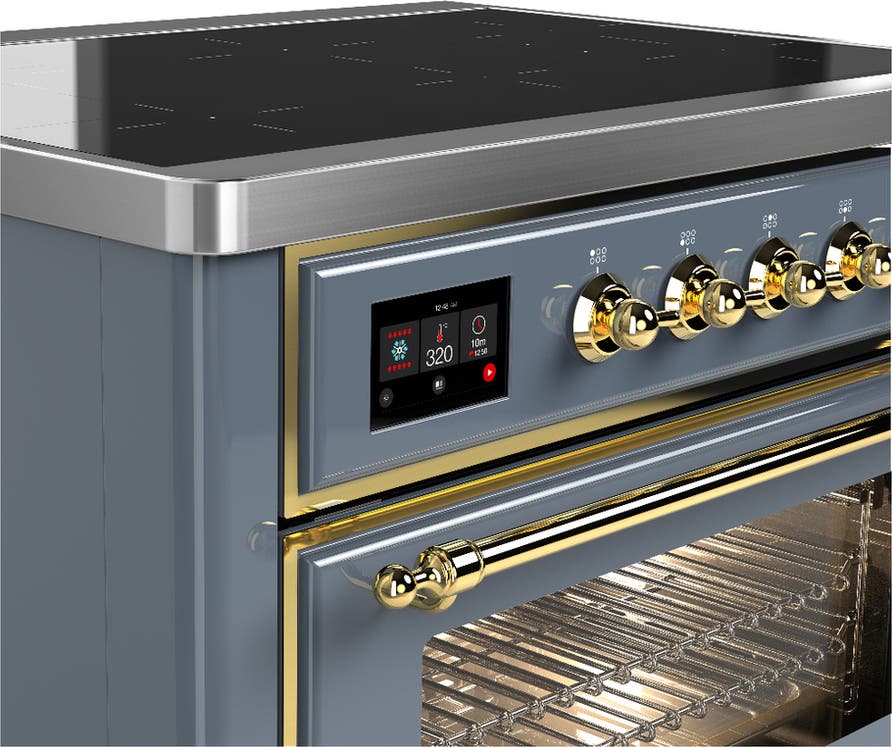 Ilve UMIB36NR3BGG Blue Grey With Brass Trim