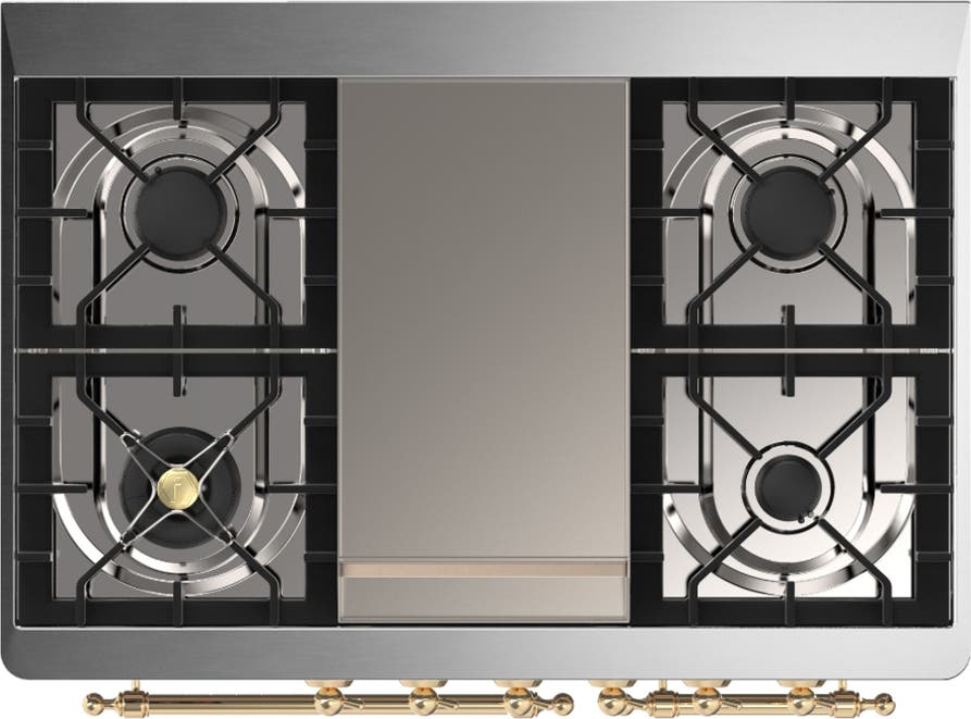 Ilve UMD40FQNR3BKG Glossy Black With Brass Trim, Natural Gas
