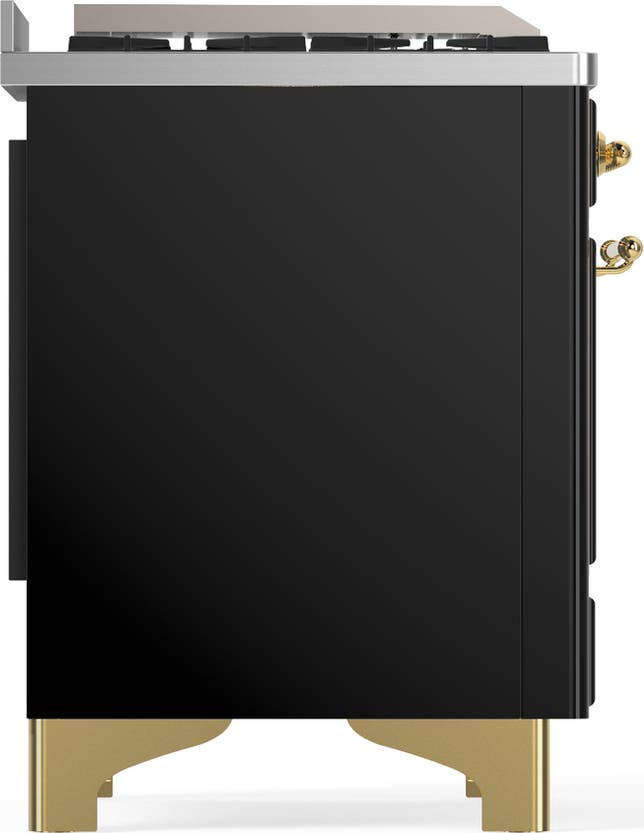 Ilve UMD40FQNR3BKG Glossy Black With Brass Trim, Natural Gas