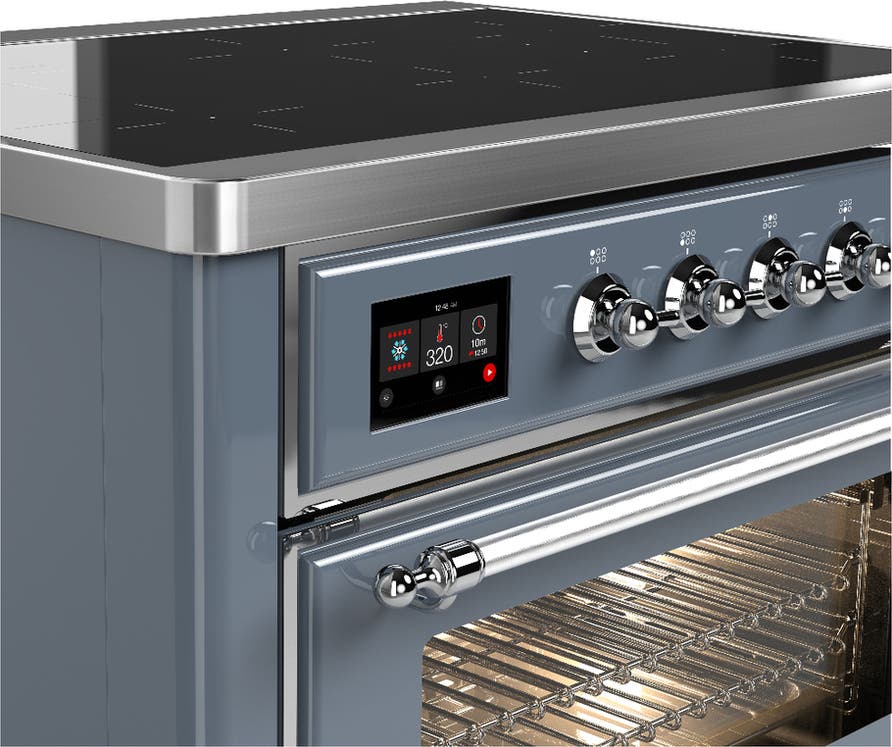 Ilve UMIB36NR3BGC Blue Grey With Chrome Trim