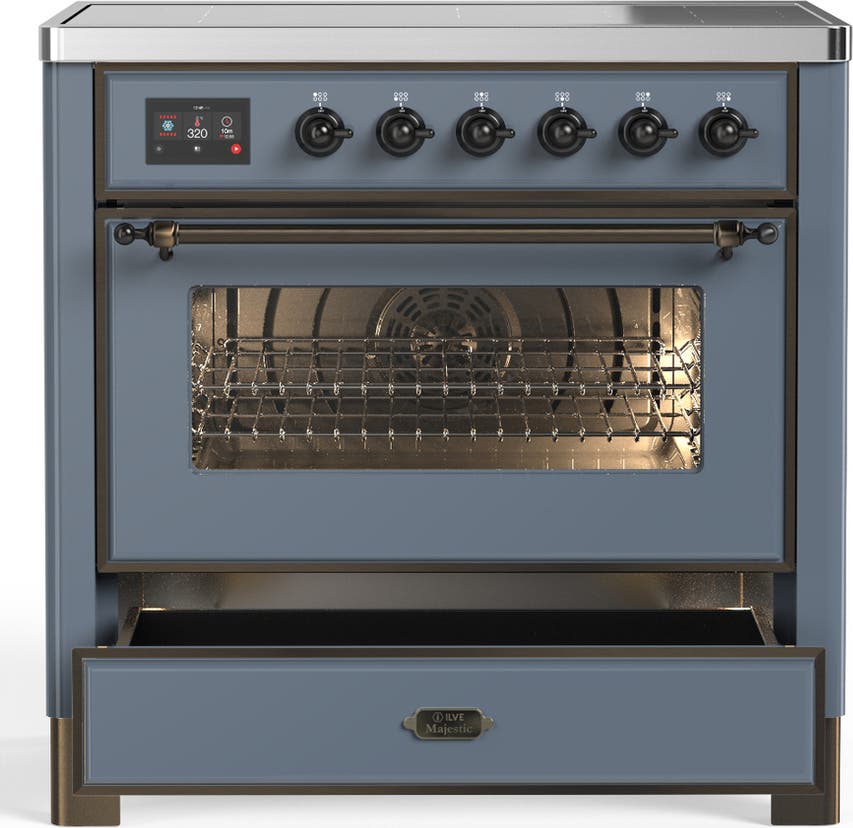 Ilve UMIB36NR3BGB Blue Grey With Burnished Trim