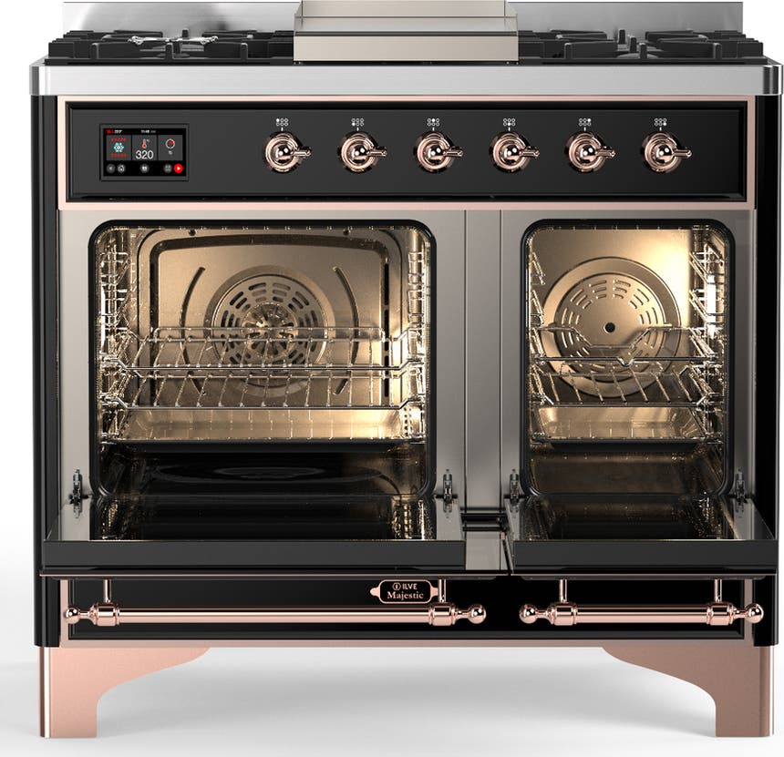 Ilve UMD40FQNR3BKP Glossy Black With Copper Trim, Natural Gas
