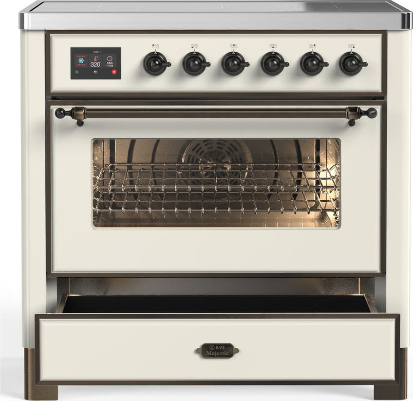 Ilve UMIB36NR3AWB Antique White With Burnished Trim