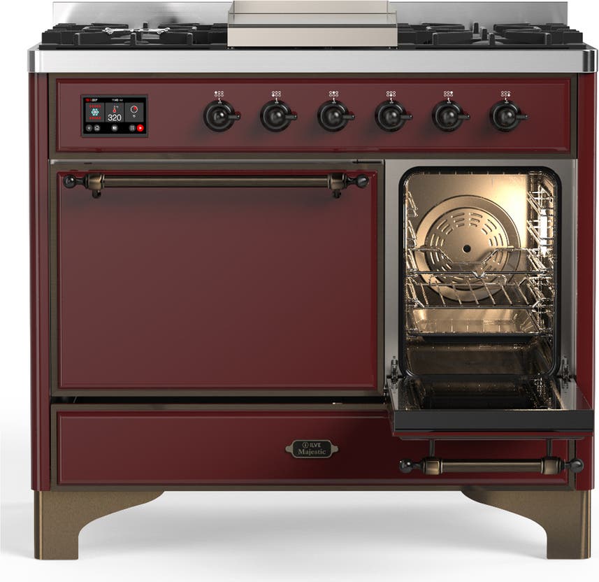 Ilve UMD40FQNR3BUBLP Burgundy With Burnished Trim, Liquid Propane