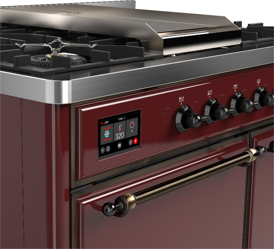 Ilve UMD40FQNR3BUBLP Burgundy With Burnished Trim, Liquid Propane