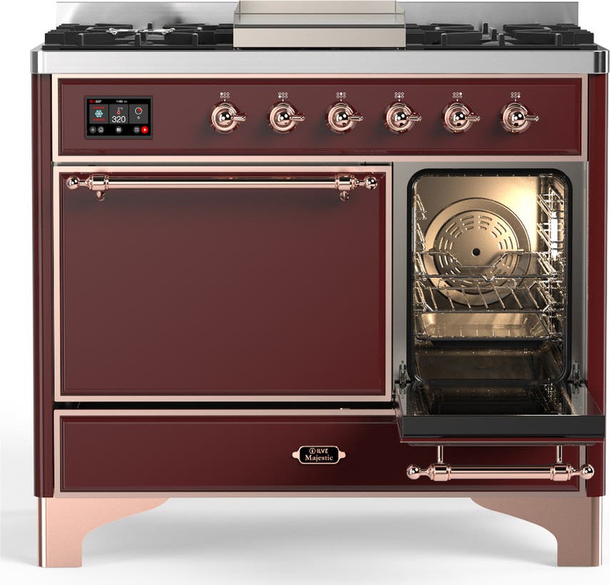 Ilve UMD40FQNR3BUP Burgundy With Copper Trim, Natural Gas