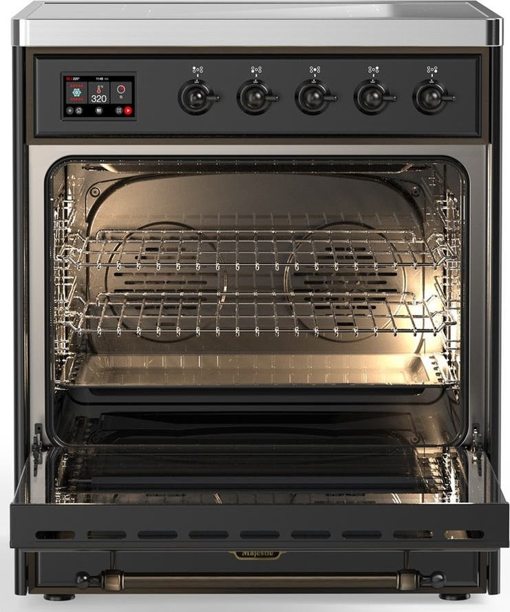 Ilve UMIB30QNR3MGB Matte Graphite With Burnished Trim