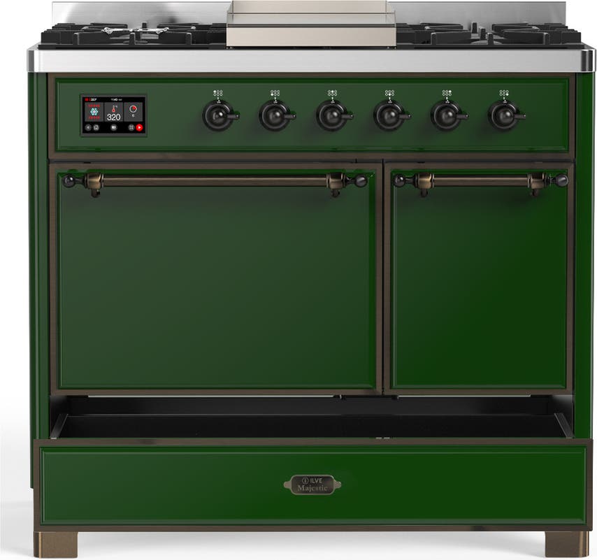 Ilve UMD40FQNR3EGB Emerald Green With Burnished Trim, Natural Gas