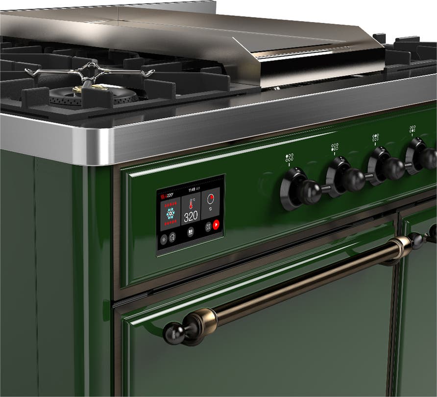 Ilve UMD40FQNR3EGB Emerald Green With Burnished Trim, Natural Gas