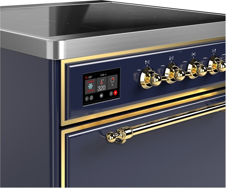 Ilve UMIB30QNR3MBG Midnight Blue With Brass Trim