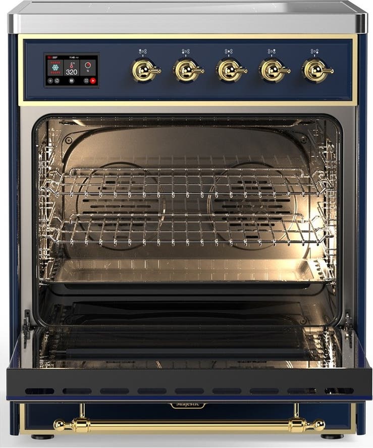 Ilve UMIB30QNR3MBG Midnight Blue With Brass Trim