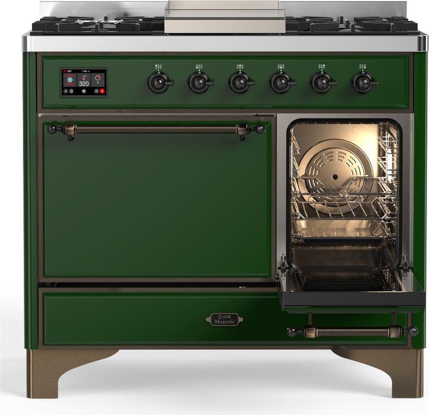 Ilve UMD40FQNR3EGBLP Emerald Green With Burnished Trim, Liquid Propane