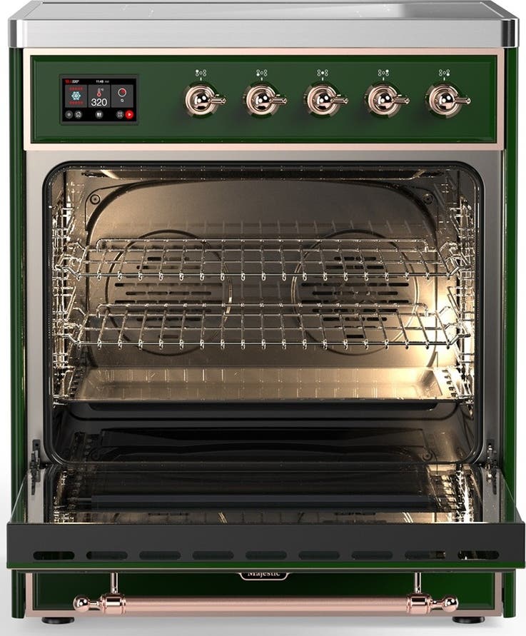 Ilve UMIB30QNR3EGP Emerald Green With Copper Trim
