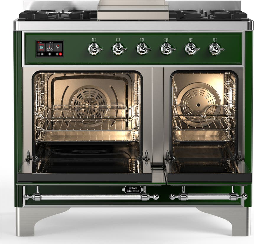 Ilve UMD40FQNR3EGC Emerald Green With Chrome Trim, Natural Gas