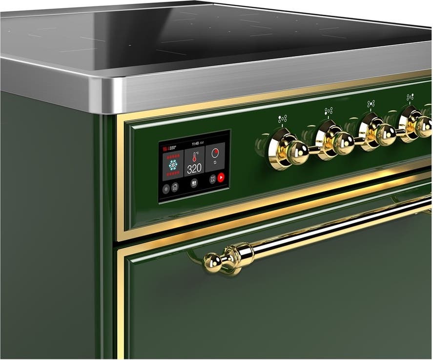 Ilve UMIB30QNR3EGG Emerald Green With Brass Trim