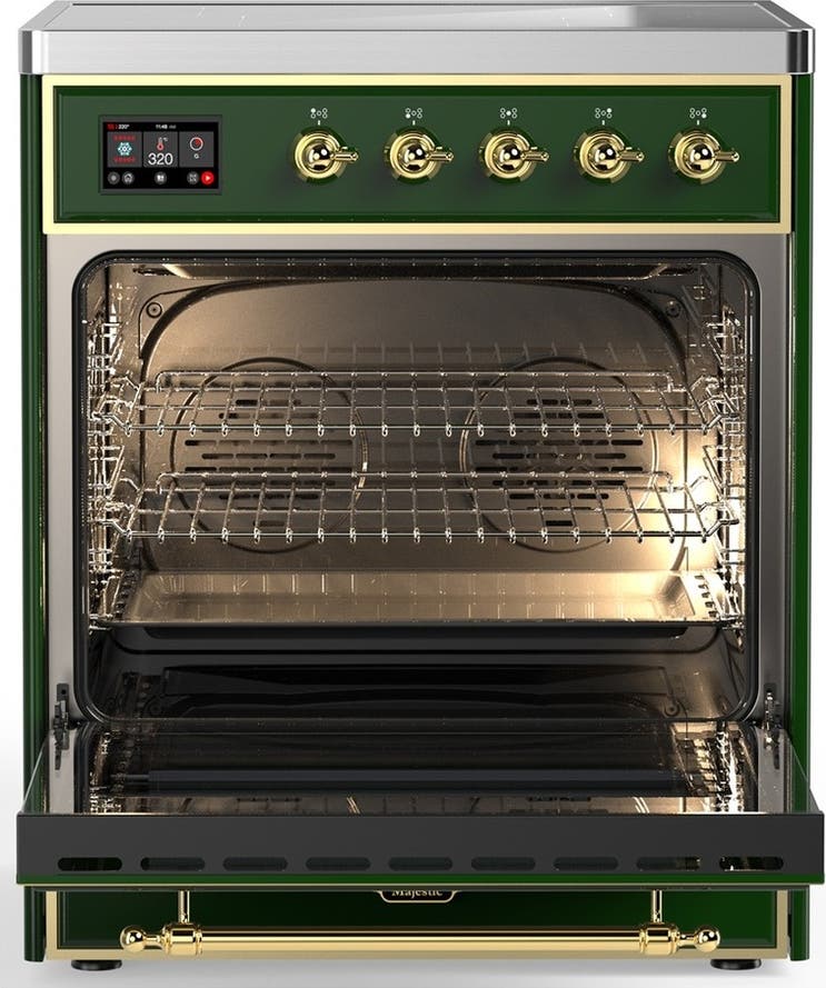 Ilve UMIB30QNR3EGG Emerald Green With Brass Trim