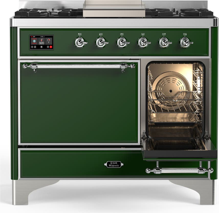 Ilve UMD40FQNR3EGCLP Emerald Green With Chrome Trim, Liquid Propane
