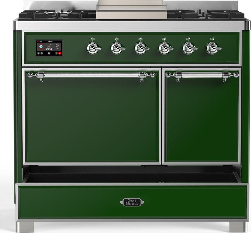 Ilve UMD40FQNR3EGCLP Emerald Green With Chrome Trim, Liquid Propane