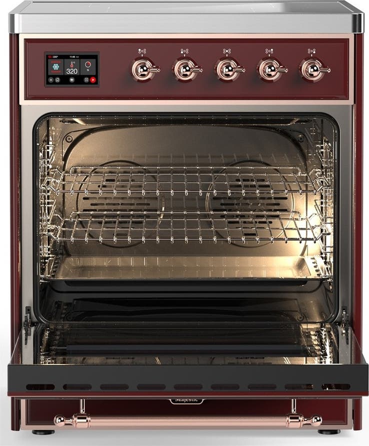 Ilve UMIB30QNR3BUP Burgundy With Copper Trim