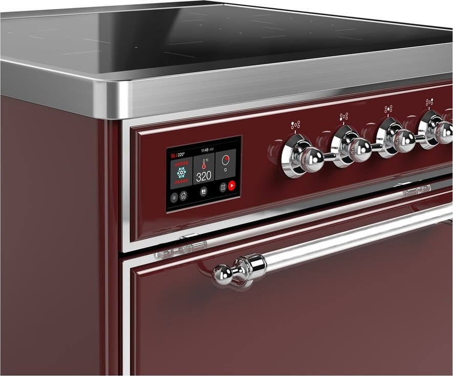 Ilve UMIB30QNR3BUC Burgundy With Chrome Trim