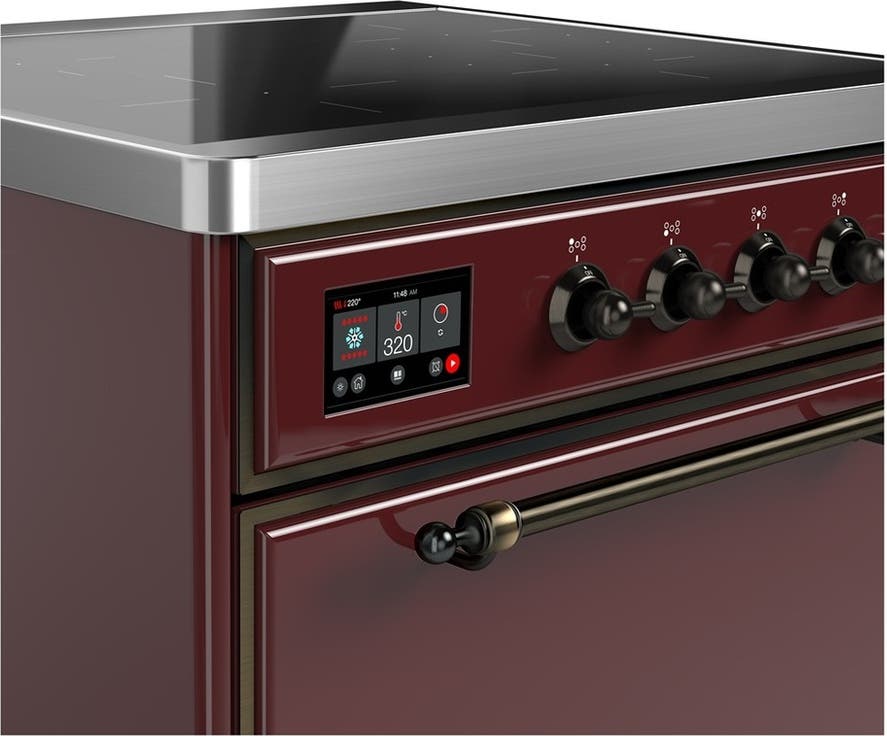 Ilve UMIB30QNR3BUB Burgundy With Burnished Trim