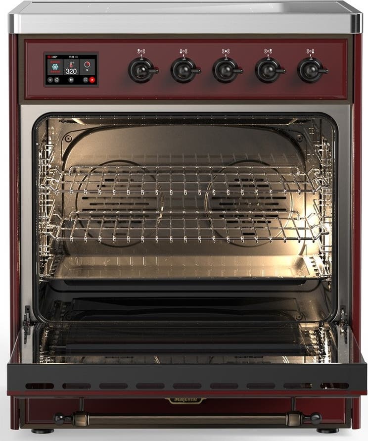 Ilve UMIB30QNR3BUB Burgundy With Burnished Trim