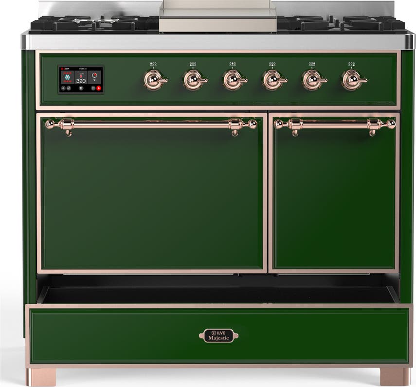 Ilve UMD40FQNR3EGP Emerald Green With Copper Trim, Natural Gas