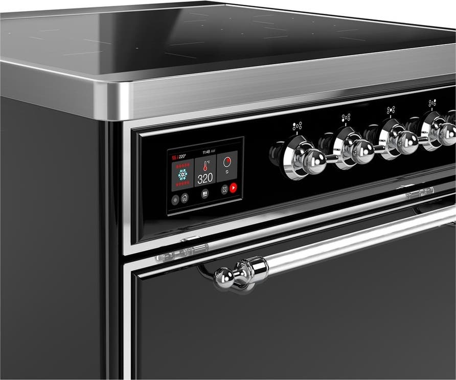 Ilve UMIB30QNR3BKC Glossy Black With Chrome Trim