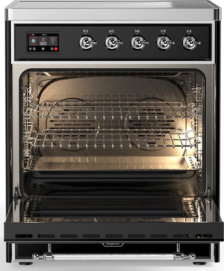 Ilve UMIB30QNR3BKC Glossy Black With Chrome Trim