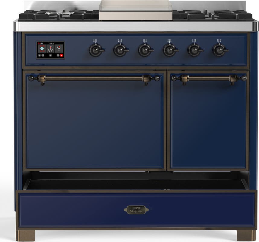 Ilve UMD40FQNR3MBB Midnight Blue With Burnished Trim, Natural Gas